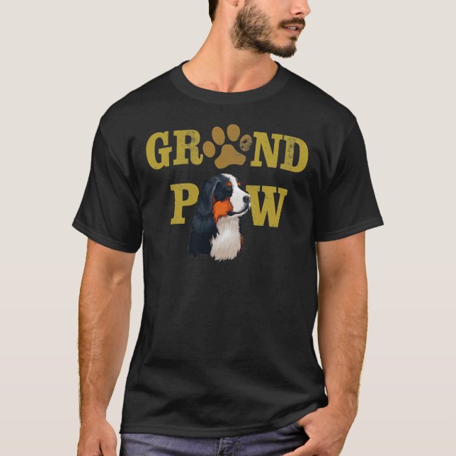 Dogs 365 Bernese Mountain Paw Grandpaw Grandpa Dog T-Shirt (Front)