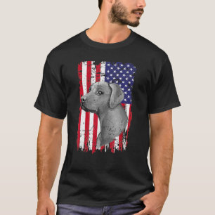 Dogs 365 Distress American Flag Rhodesianridgeback T-Shirt