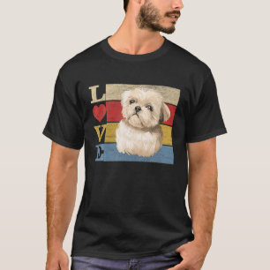 Dogs 365 Retro Love Shih Tzu Dog Vintage Gift T-Shirt