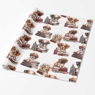 Dogs And Books Lovers  Wrapping Paper