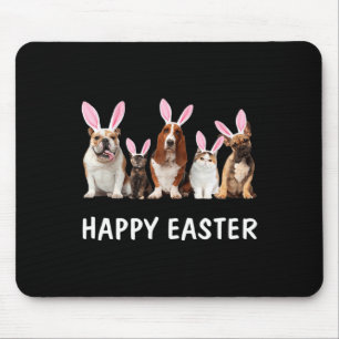 Dogs and cats happy easter funny gift for womens g mouse pad