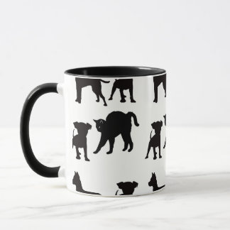Dogs And Cats Pet Lovers Owners Black Mug