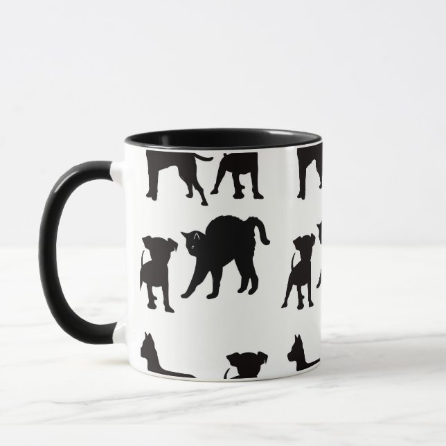  Dogs And Cats Pet Lovers Owners Black  Mug (Left)
