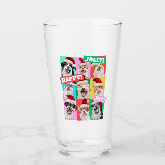 Dogs and Cats with Santa Beard Glass (Front)