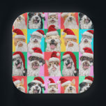 Dogs and Cats with Santa Beard Paper Plate<br><div class="desc">Merry Cuteness! | Avanti, the Global Humour Brand™ has been entertaining the world with its Feel Good Funny greeting cards for over 40 years. Our characters live life to the fullest and celebrate the humour in everyday life.</div>
