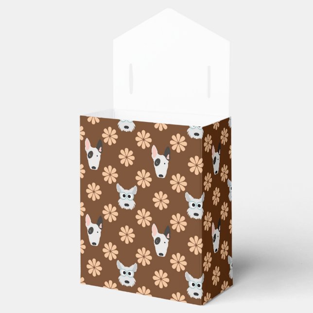 Dogs and Flowers Brown Favor Box (Opened)