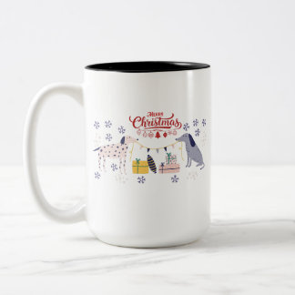 Dogs and Gifts Merry Christmas Two-Tone Coffee Mug