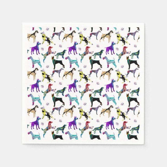 Dogs and Paws Napkin (Front)