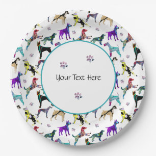 Dogs and Paws Paper Plate