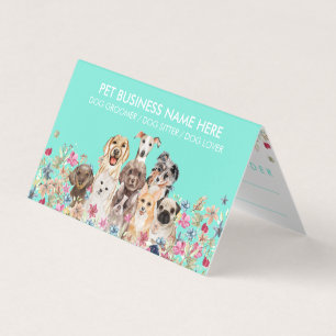 Dogs Appointments Punch Loyalty Flowers Paws Business Card
