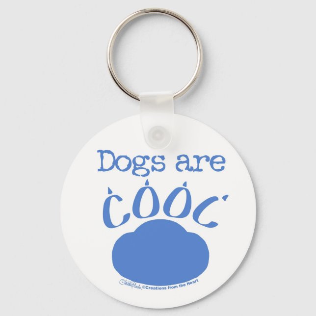 DOGS are Cool Paw Print Keychain (Front)