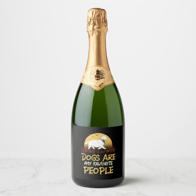 Dogs are my favourite people         sparkling wine label (Front)