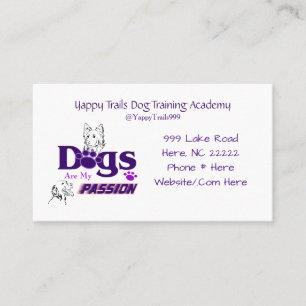 Dogs Are My Passion Dog Trainer Business Cards