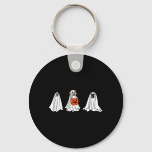 Dogs As Ghosts For Halloween Funny Ghost Dogs Keychain