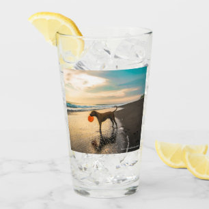 Dogs at play, 2-sided, glass