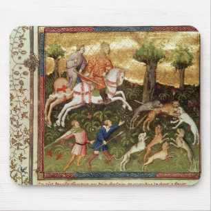 Dogs attacking a leopard, from a book mouse pad