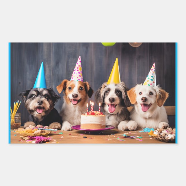 Dogs' Birthday Party Sticker (Front)