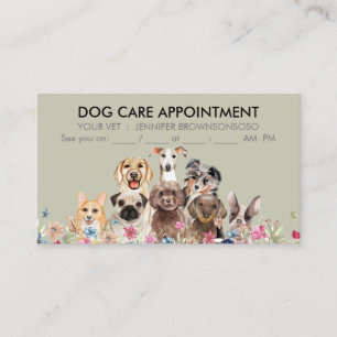 Dogs Boho Chic Appointments Beige Cute Business Card