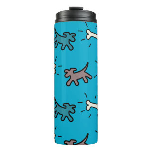 Dogs Bones Graffiti Style Blue Thermal Trumbler Tumbler