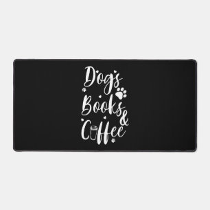 Dogs Books Coffe Dog Lover Book Worm Desk Mat