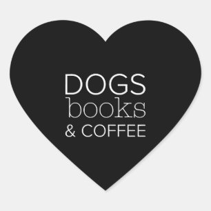Dogs Books Coffee Bookworm Dog Mom Heart Sticker