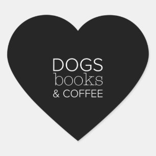 Dogs Books Coffee Bookworm Dog Mom Heart Sticker