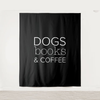 Dogs Books Coffee Bookworm Dog Mom Tapestry