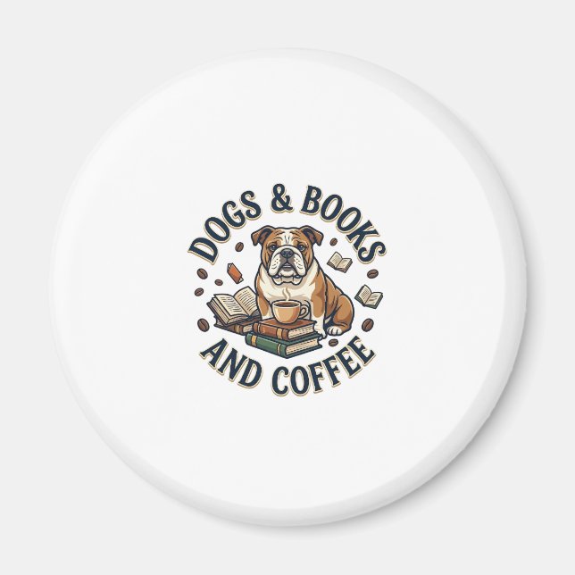 Dogs Books Coffee Bulldog Stack Cup_1 Magnet (Front)