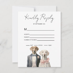 Dogs Bride & Groom RSVP Card