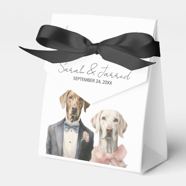 Dogs Bride & Groom Wedding Favor Box (Front Side)