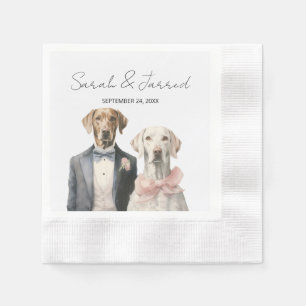 Dogs Bride & Groom Wedding Napkin
