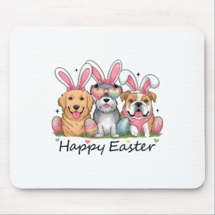 Dogs Bunny Ears Easter Outfit Women Girls Happy Ea Mouse Pad