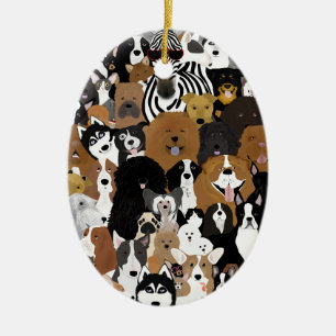 Dogs, Cat, Chicken Ornament