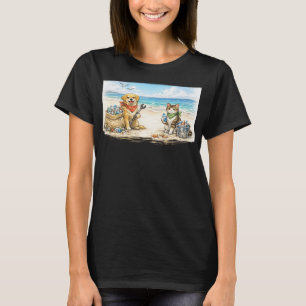 Dogs & Cats Clean Plastic Beach to Pure White T-Shirt