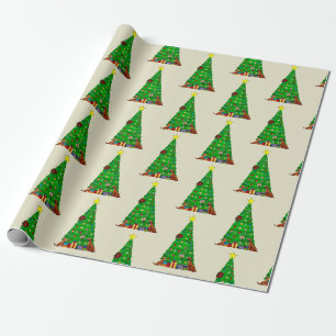 Dog's Christmas Tree wrapping paper