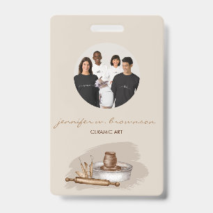 Dogs Cute Floral Photo Conferance Badge