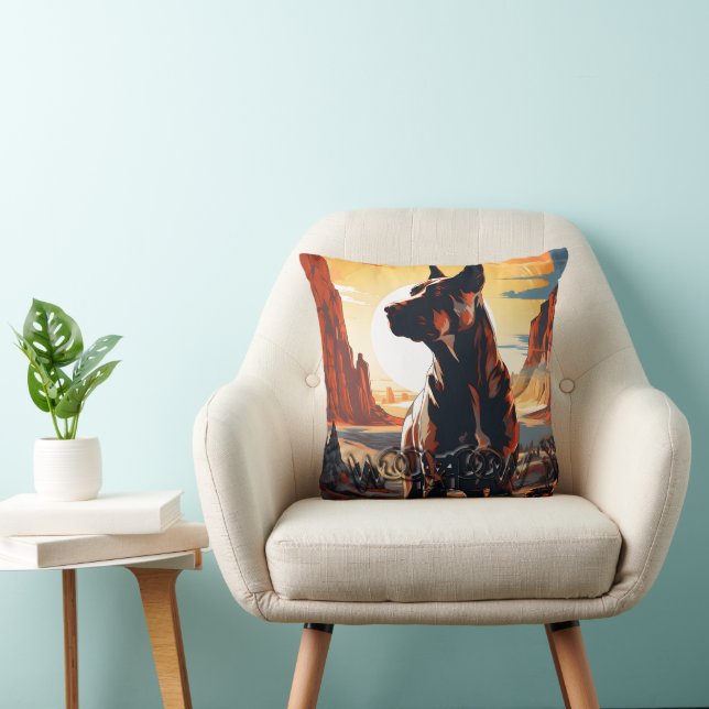 Dog's desert odyssey throw pillow (Chair)