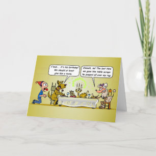 Dogs Dine While Human Begs Funny Birthday Card