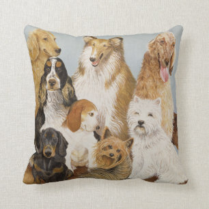 Dogs' Dinner Throw Pillow