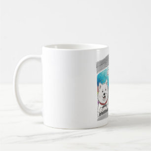 Dogs Driving Underwater - Whimsical Surreal Art Coffee Mug