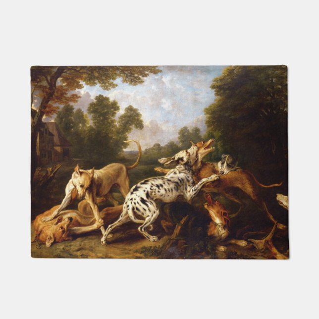 Dogs Fighting (by Frans Snyders) Doormat (Front)