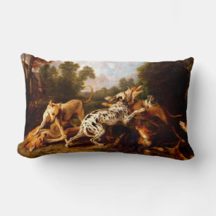 Dogs Fighting (by Frans Snyders) Lumbar Pillow