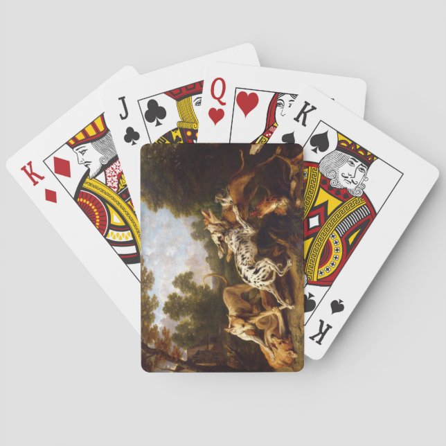 Dogs Fighting (by Frans Snyders) Playing Cards (Back)