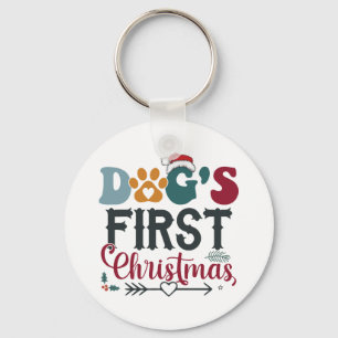 Dog's First Christmas Keychain