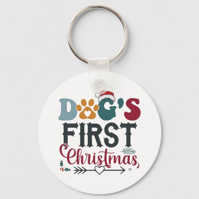 Dog's First Christmas Keychain (Front)