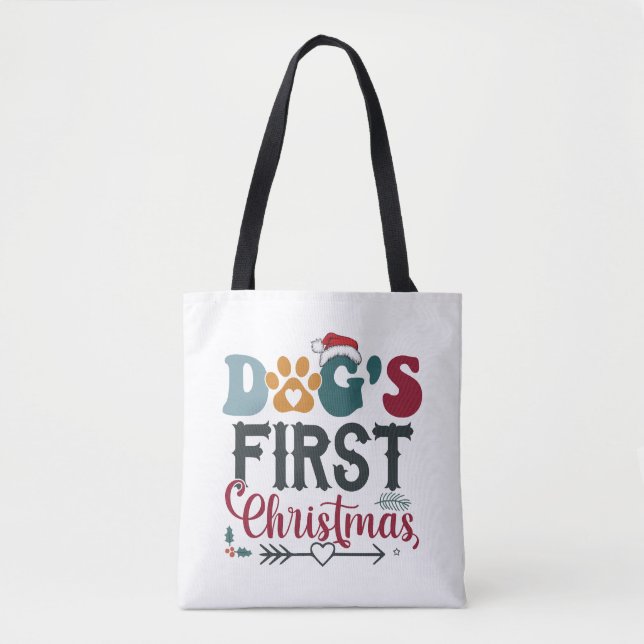 Dog's First Christmas Tote Bag (Front)