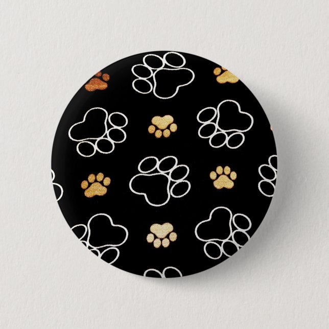 Dogs footsteps patterns 2 inch round button (Front)