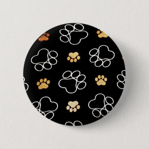 Dogs footsteps patterns 2 inch round button