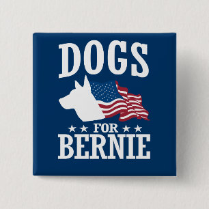 DOGS FOR BERNIE SANDERS 2 INCH SQUARE BUTTON