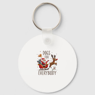 Dogs For Everybody Santa Funny Christmas Xmas (1) Keychain